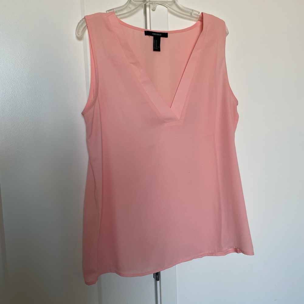 Light pink v-neck tank top
